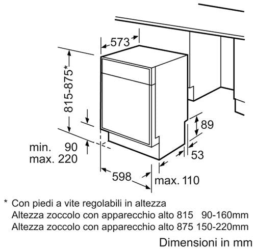 Bosch SMD53M86EU lavastoviglie Sottopiano 13 coperti