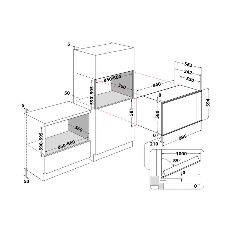 Hotpoint MS3 744 IX HA Forno a Incasso 100 L A Stainless steel