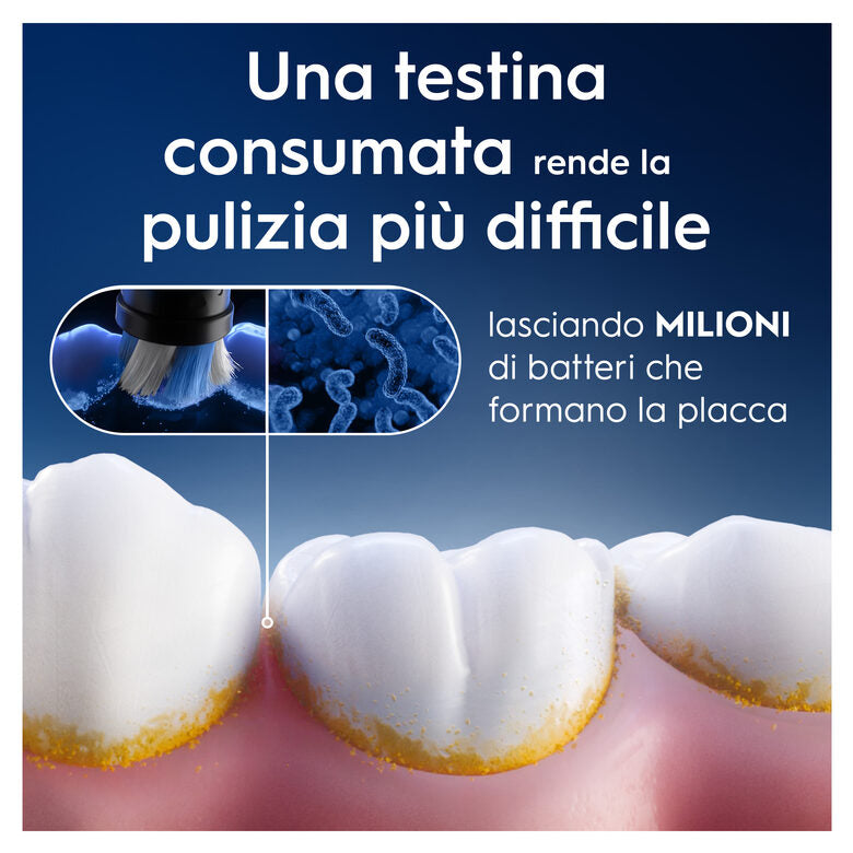 Oral-B Testine di Ricambio iO Series Ultimate Clean Black, testine rotonde di ricambio originali, con setole CrissCross per pulizia e rimozione della placca avanzate e in profondità, 3