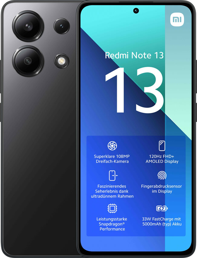 Xiaomi Redmi Note 13 16,9 cm (6.67") Doppia SIM Android 13 4G USB tipo-C 8 GB 256 GB 5000 mAh Nero