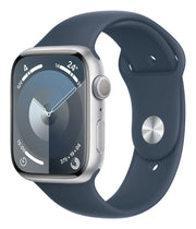 Apple Watch Series 9 GPS Cassa 45mm in Alluminio Argento con Cinturino Sport Blu Tempesta - M/L