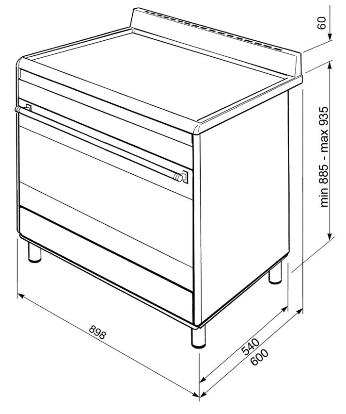 Smeg BG91IX9-1 cucina Piano cottura Piano cottura a induzione Acciaio inossidabile A