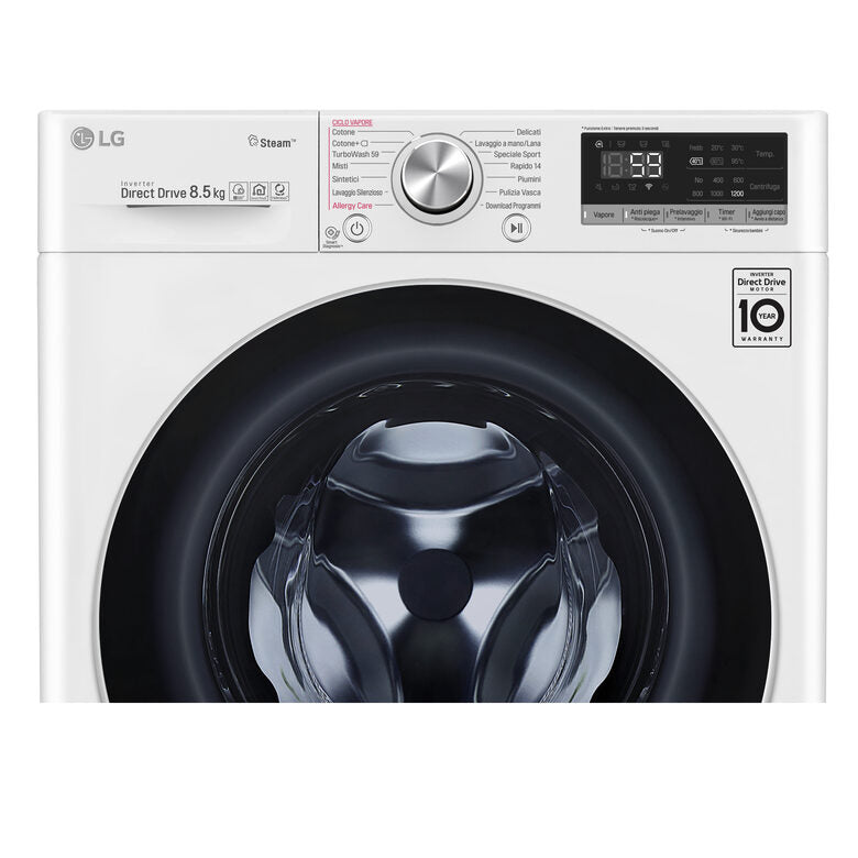LG F2WV7S8P1 Lavatrice Slim Intelligente AIDD 8.5kg Vapore TurboWash 1400 Giri/min Carica frontale Classe A+++-30%