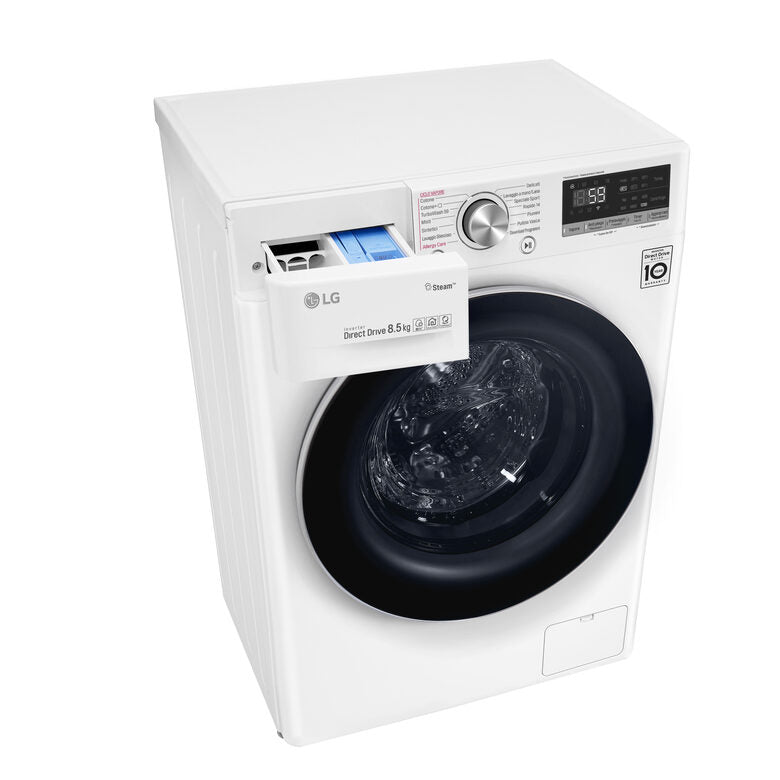 LG F2WV7S8P1 Lavatrice Slim Intelligente AIDD 8.5kg Vapore TurboWash 1400 Giri/min Carica frontale Classe A+++-30%
