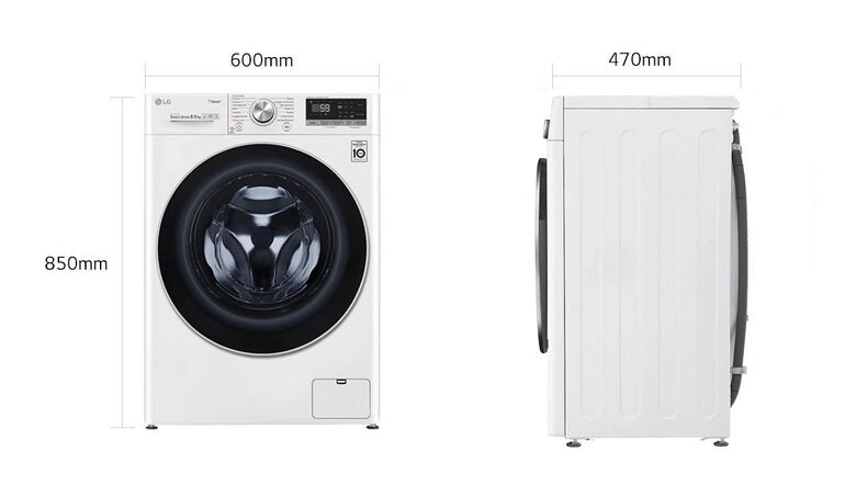 LG F2WV7S8P1 Lavatrice Slim Intelligente AIDD 8.5kg Vapore TurboWash 1400 Giri/min Carica frontale Classe A+++-30%