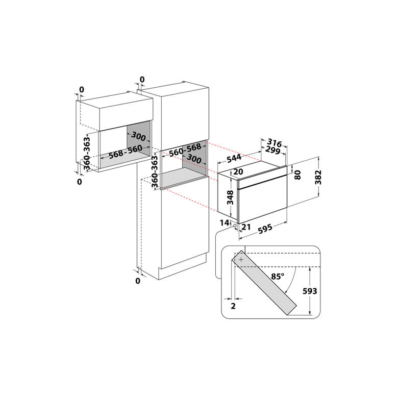 Whirlpool MBNA920X Microonde Da Incasso con grill 22 L 750 W Acciaio inossidabile