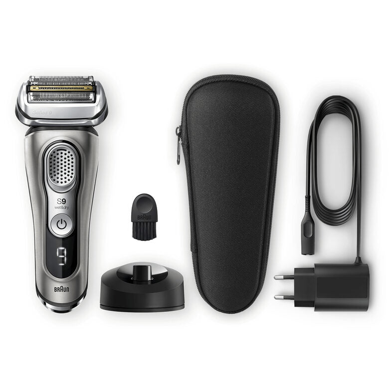 Braun Series 9 9325s Rasoio Barba Elettrico Di Ultima Generazione, Base Di Ricarica, Custodia In Tessuto, Grafite