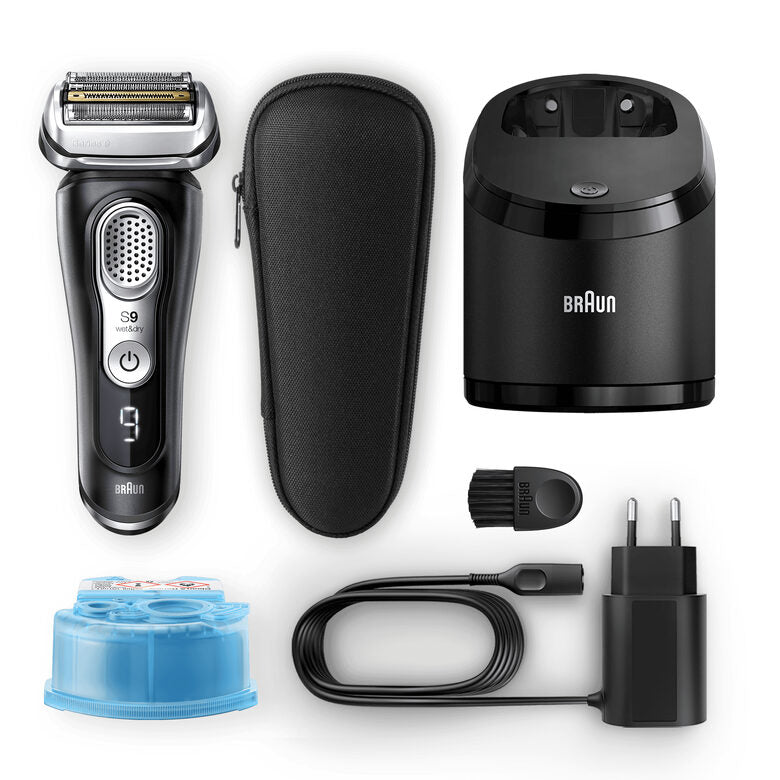 Braun Series 9 9360cc Rasoio Barba Elettrico, Stazione Di Pulizia Clean&Charge, Nero