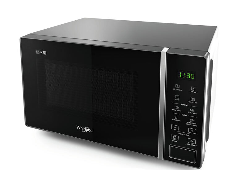 Whirlpool MWP 203 SB Superficie piana Microonde con grill 20 L 700 W Nero, Argento