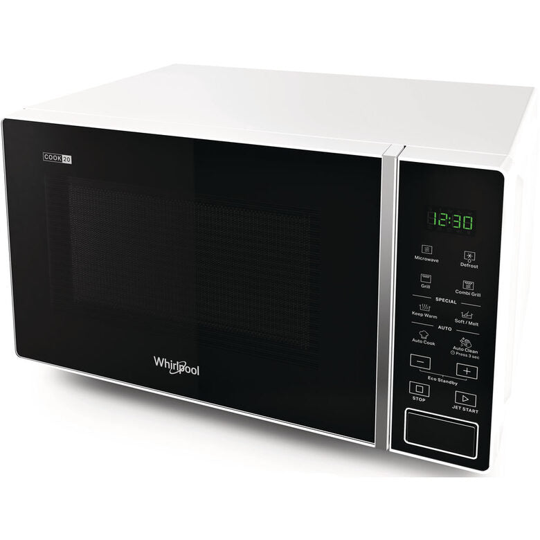 Whirlpool MWP 203 W Superficie piana Microonde con grill 20 L 700 W Nero, Bianco