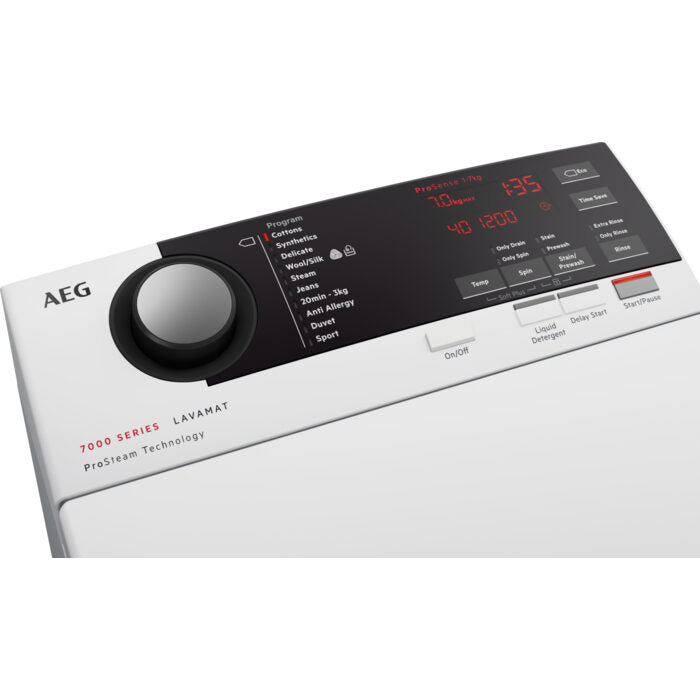 AEG L7TBE722 lavatrice Caricamento dall'alto 7 kg 1200 Giri/min E Bianco