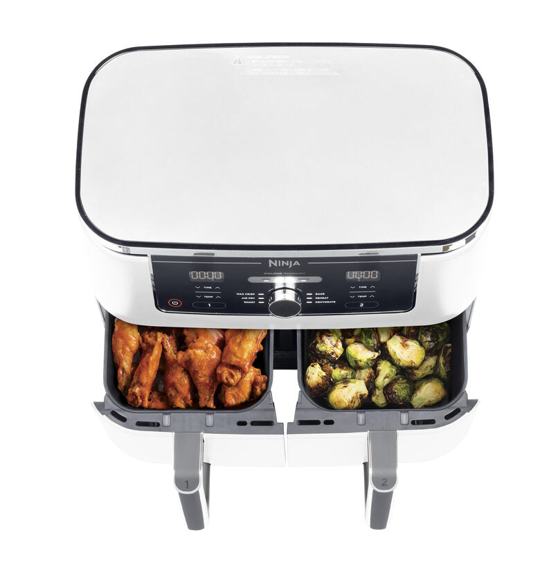 Ninja AF400EU Doppia 9,5 L Indipendente 2470 W Friggitrice ad aria calda Bianco