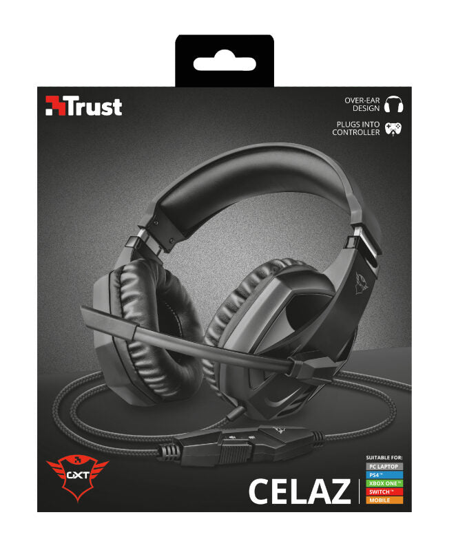 Trust GXT 412 Celaz Auricolare Cablato A Padiglione Giocare Nero