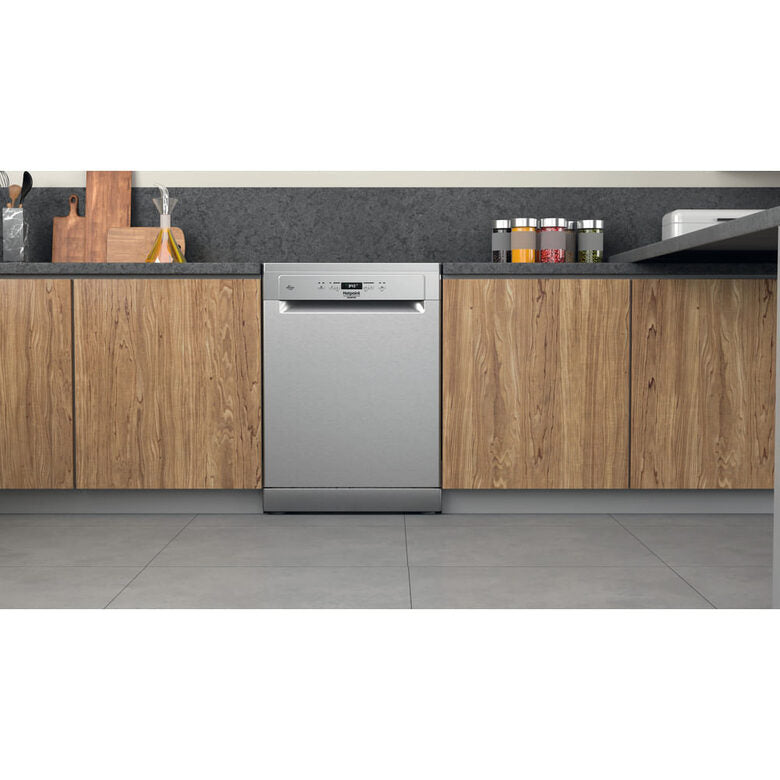 Hotpoint Ariston HA6FA14BN7A0X, Lavastoviglie 60cm, Classe A, 14 coperti, 3DZoneWash, 41dBA, Inox
