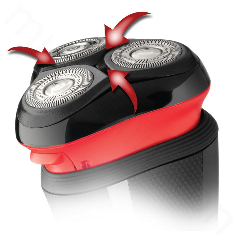 Remington R3000 rasoio elettrico Rotazione Trimmer Nero, Rosso