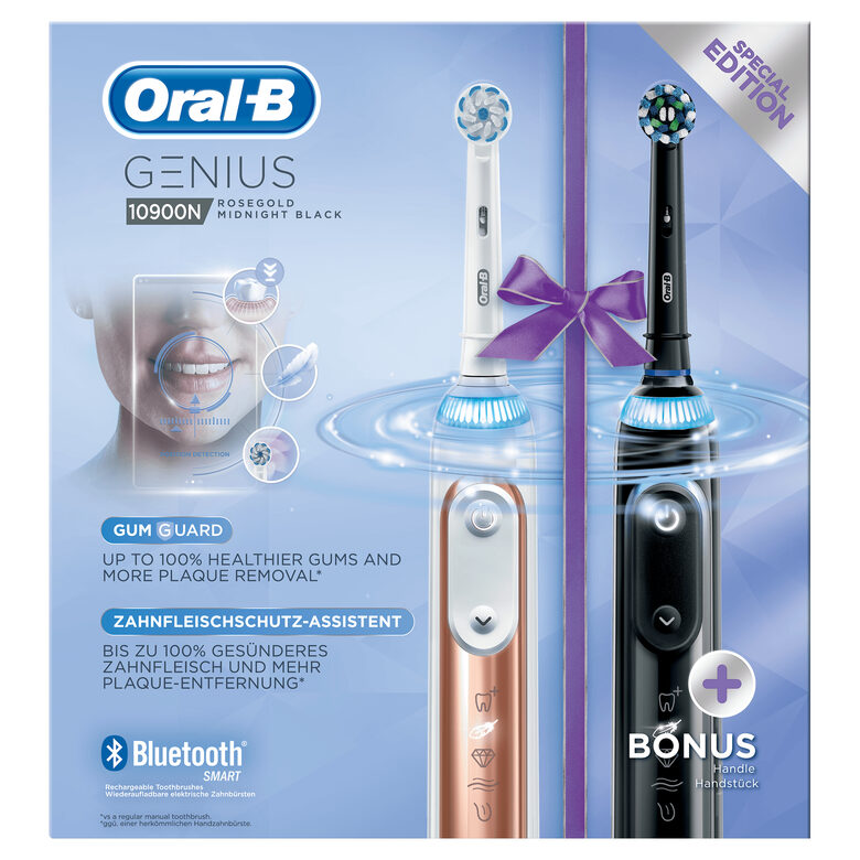 Oral-B Genius 10900N Spazzolini Elettrici Oro Rosa E Nero
