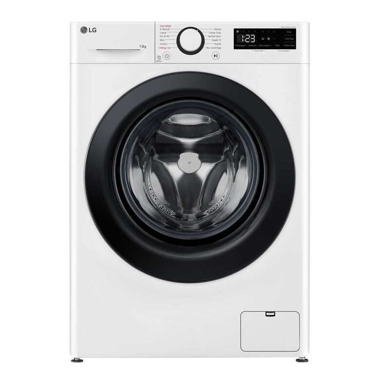 LG F4R3013NSWB Lavatrice A Libera Installazione 13 Kg, 1400 Giri, Tecnologia AI DD™, Lavaggio A Vapore, Allergy Care, Motore Inverter Direct Drive™, Classe A-20%, Bianco