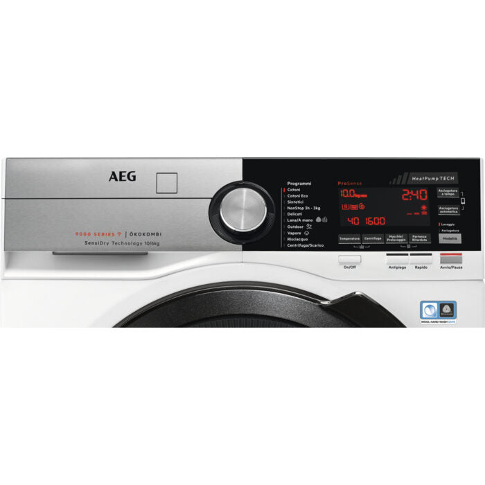 AEG L9WEC169KC lavasciuga Libera installazione Caricamento frontale Nero, Acciaio inossidabile, Bianco C
