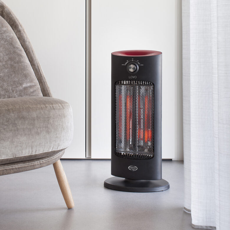 Argoclima 191070203 stufetta elettrica Interno Nero, Rosso 800 W Riscaldatore di ambienti elettrico al quarzo