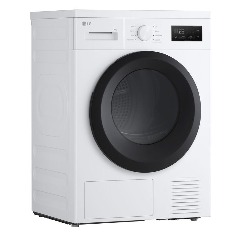 LG RNA1008NWK Asciugatrice 8kg Pompa di calore, Classe D, 8 programmi, Sensore asciugatura