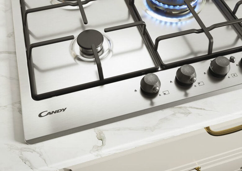 Candy Classic CHW74WTX Acciaio inossidabile Da incasso 75 cm Gas 5 Fornello(i)