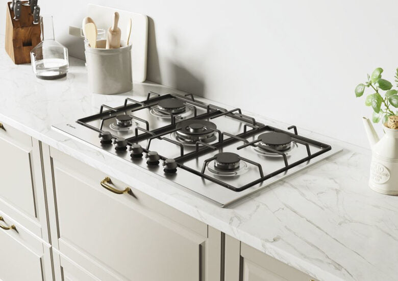 Candy Classic CHW74WTX Acciaio inossidabile Da incasso 75 cm Gas 5 Fornello(i)