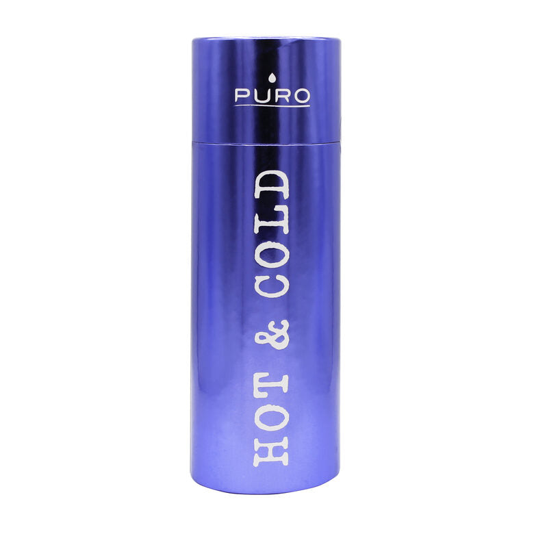 PURO Hot&Cold Glossy Bicicletta, Uso quotidiano, Fitness, Sport 500 ml Acciaio inossidabile Blu, Metallico