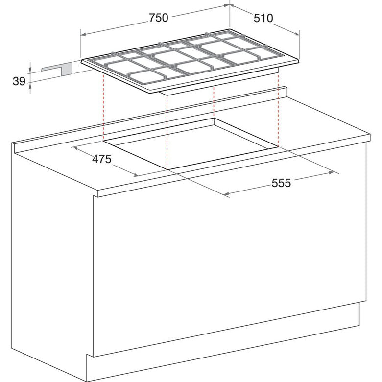 Hotpoint PCN 750 T (AN) R /HA Antracite Da incasso 75 cm Gas 5 Fornello(i)
