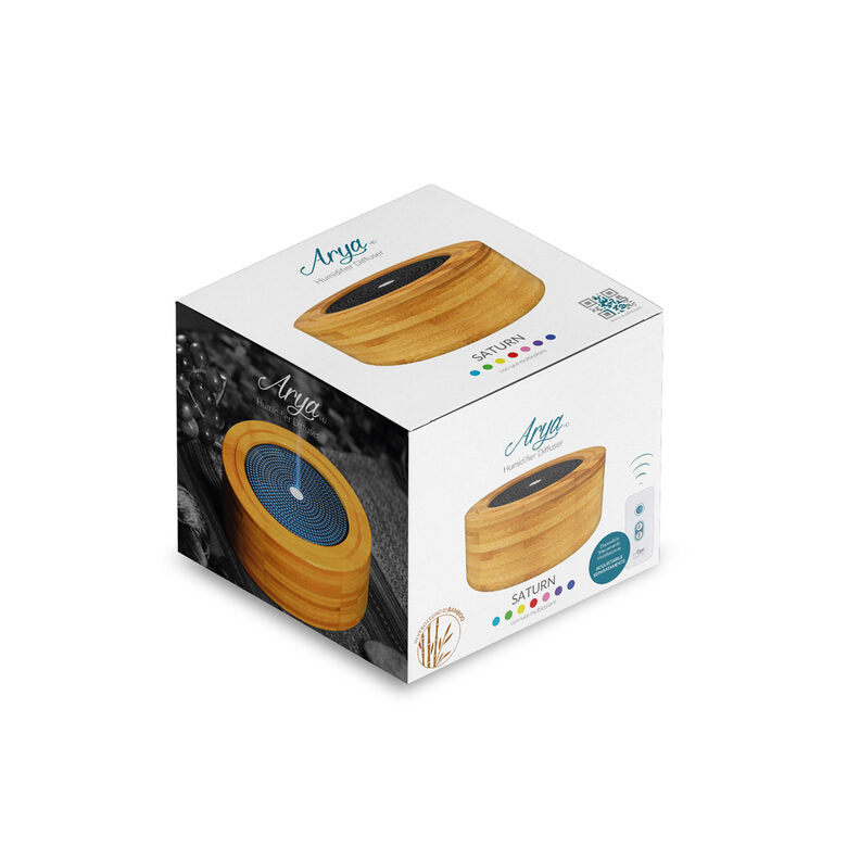 Arya HD - Diffusore ad ultrasuoni in vero legno di Bamboo Saturn