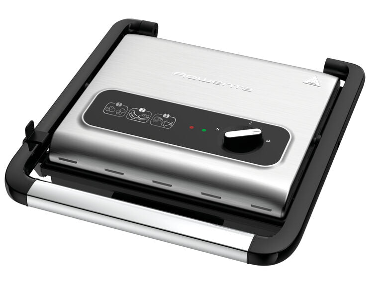 Rowenta GR242D Inicio Grill Adjust, Griglia Multifunzione per Carne e Verdura, 3 Livelli di Cottura, 2000 W, Ghisa