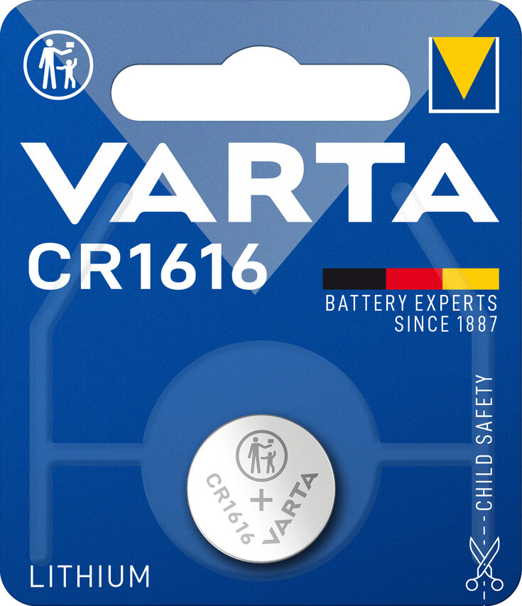 Varta LITHIUM Coin CR1616 (Batteria a bottone, 3V) Blister da 1