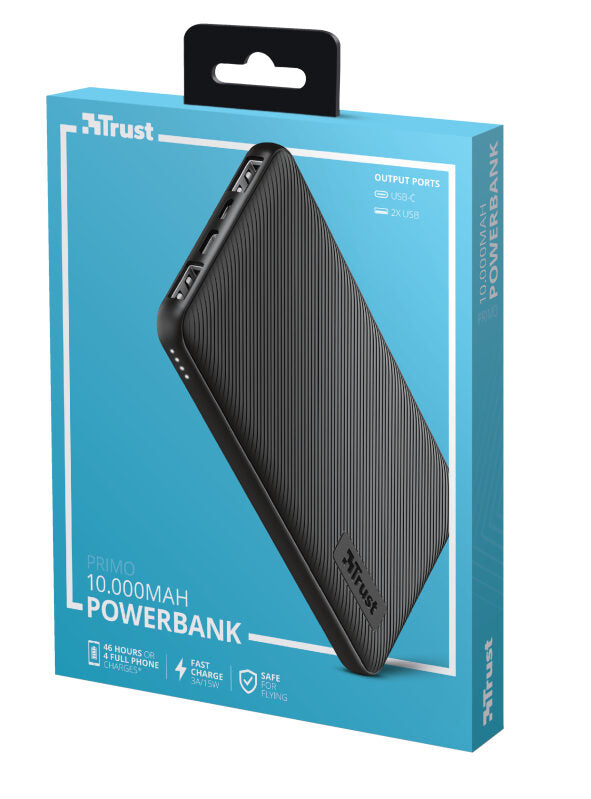 Trust Primo batteria portatile Ioni di Litio 10000 mAh Nero