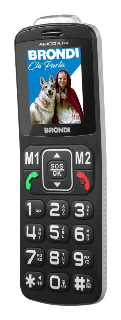Brondi Amico Flash 5,08 cm (2") Nero Telefono di livello base