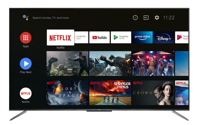 TCL 65C715 65 pollici QLED TV, 4K Ultra HD, Smart TV con sistema Android 9.0 (HDR 10+, Micro dimming, Dolby Vision-Atmos), Controllo Vocale Hands-Free, Design ultra sottile in alluminio e se
