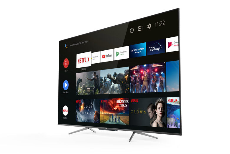 TCL 65C715 65 pollici QLED TV, 4K Ultra HD, Smart TV con sistema Android 9.0 (HDR 10+, Micro dimming, Dolby Vision-Atmos), Controllo Vocale Hands-Free, Design ultra sottile in alluminio e se