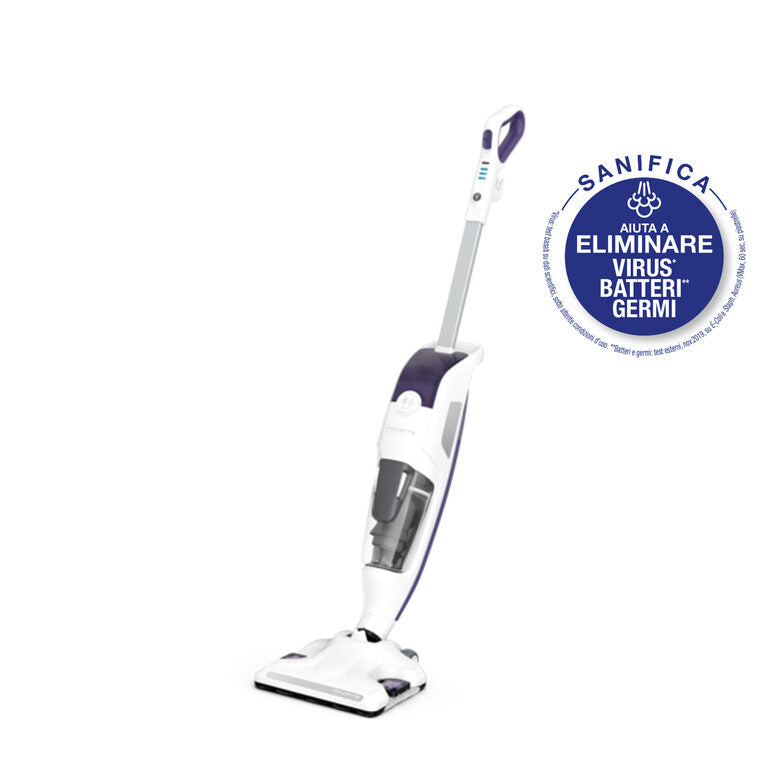 Rowenta RY7731 Clean & Steam Revolution, Scopa Lavapavimenti a Vapore, Aspira e Igienizza Contemporaneamente, Elimina Germi e Batteri, Pronta in 30 Sec, Senza Sacco, Bianco, 1500 W
