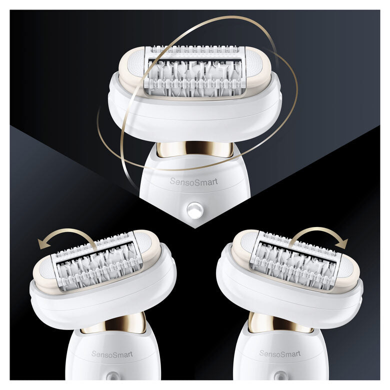 Braun Silk-épil 9 Flex 9-002 - Epilatore Elettrico Donna Bianco/Oro Con Testina Flessibile Per Un’Epilazione Più Semplice
