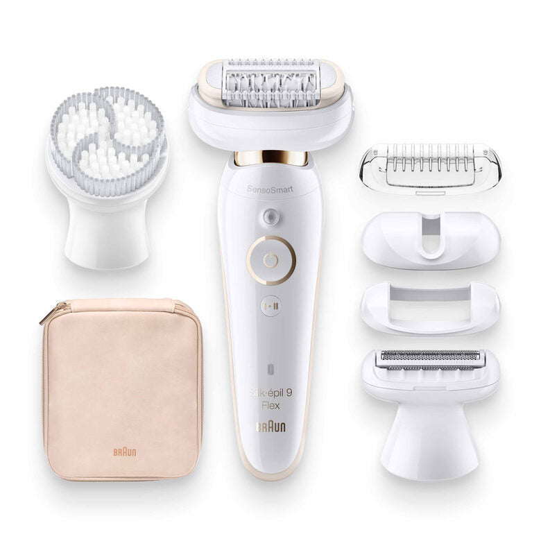 Braun Silk-épil 9 Flex 9-030 - Epilatore Elettrico Donna Bianco/Oro Con Testina Flessibile Per Un’Epilazione Più Semplice