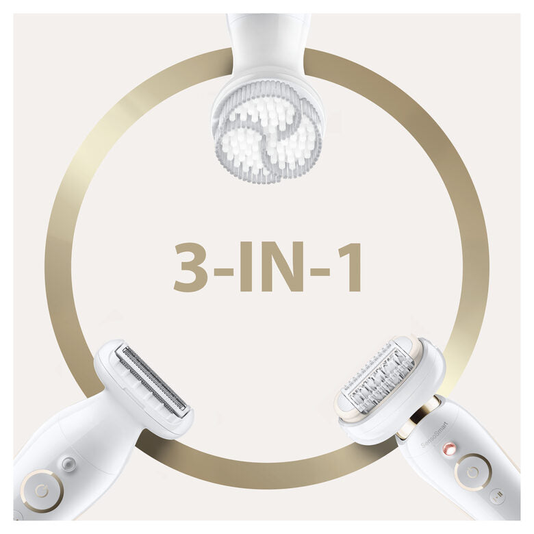 Braun Silk-épil 9 Flex 9-030 - Epilatore Elettrico Donna Bianco/Oro Con Testina Flessibile Per Un’Epilazione Più Semplice