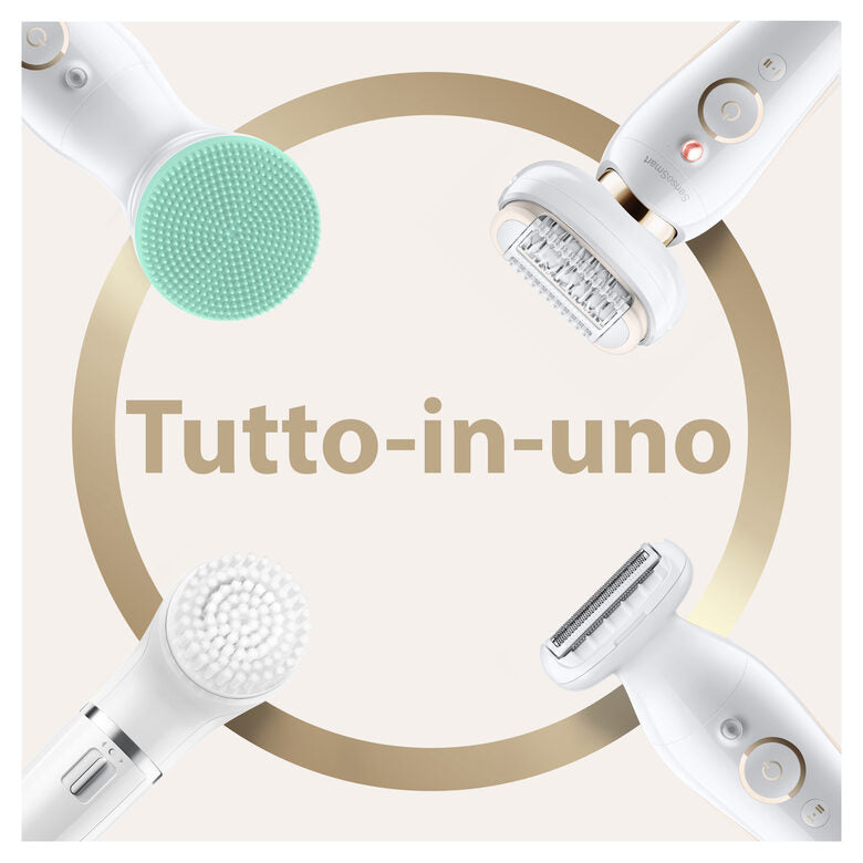 Braun Silk-épil 9 Flex 9-300 Beauty Set - Epilatore Elettrico Donna Bianco/Oro Con Testina Flessibile Per Un’Epilazione Più Facile