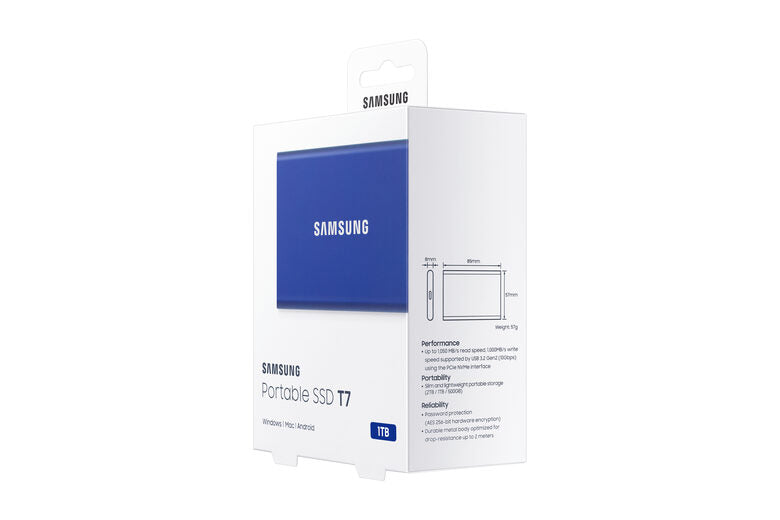 Samsung Portable SSD T7 1000 GB Blu