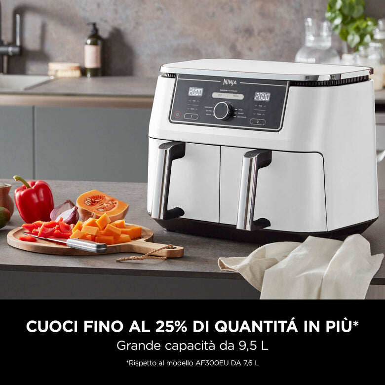 Ninja AF400EU Doppia 9,5 L Indipendente 2470 W Friggitrice ad aria calda Bianco