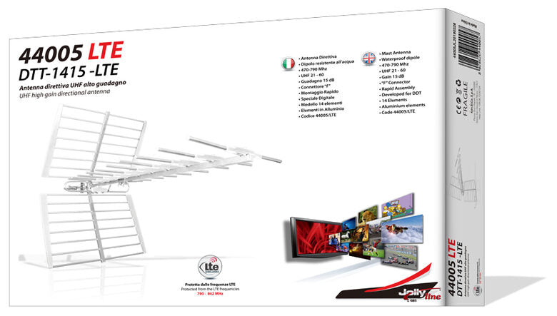 G.B.S. Elettronica DTT-1415 -LTE antenna televisiva Esterno 15 dB