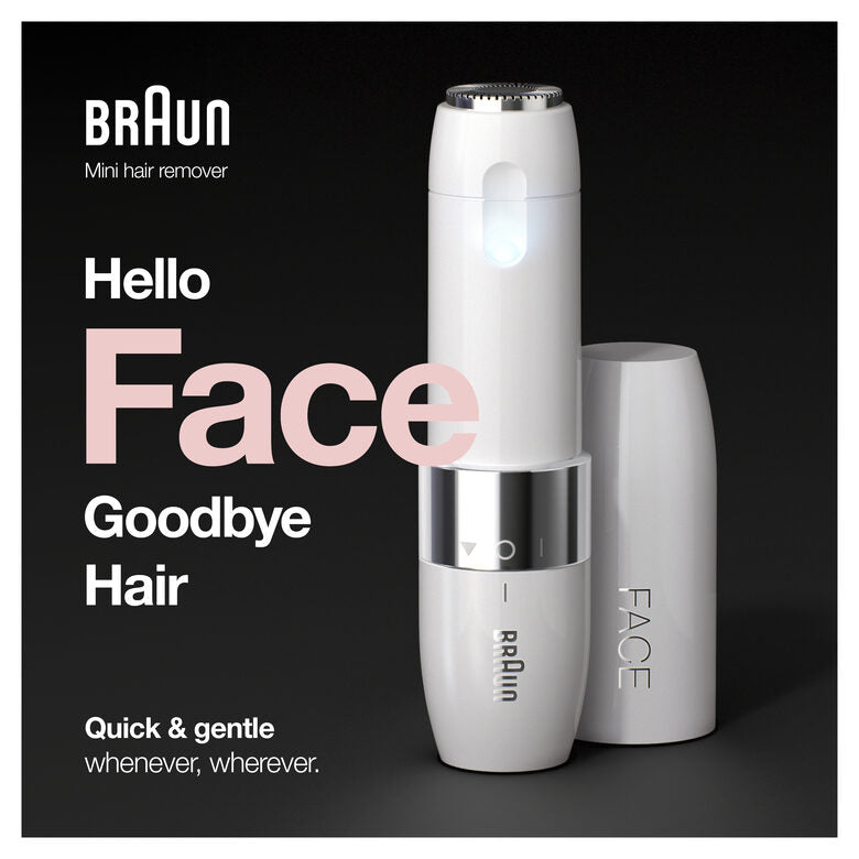 Braun Face FS1000 Mini Depilatore, Epilazione Elettrica Viso Donna, Bianco