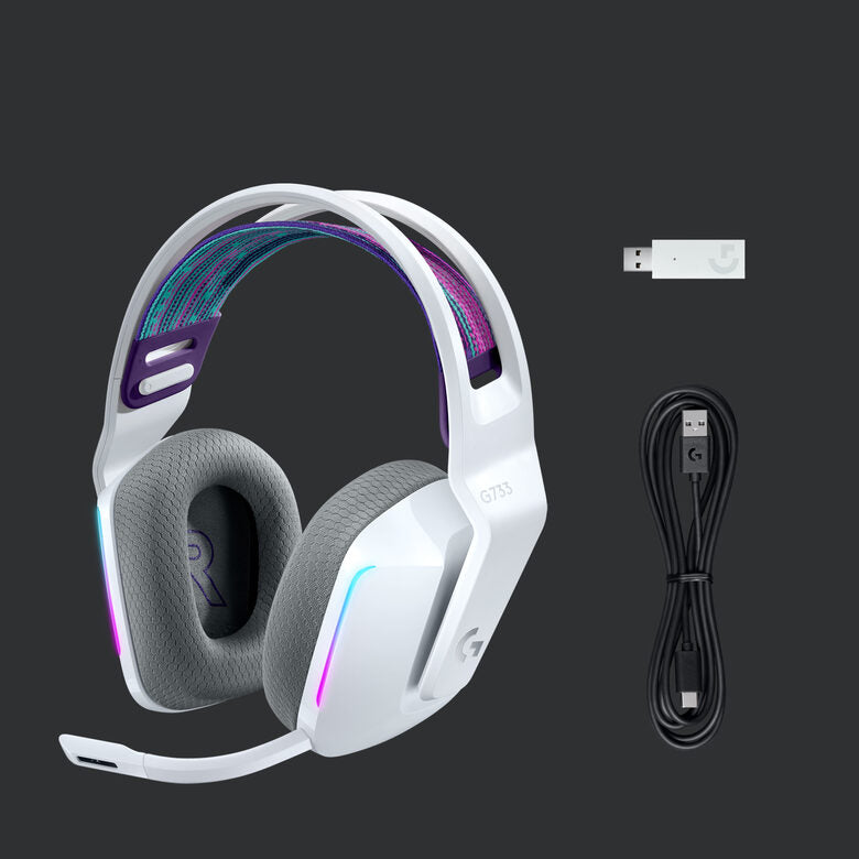 Logitech G G733 Wireless Headset Auricolare A Padiglione Giocare Bianco