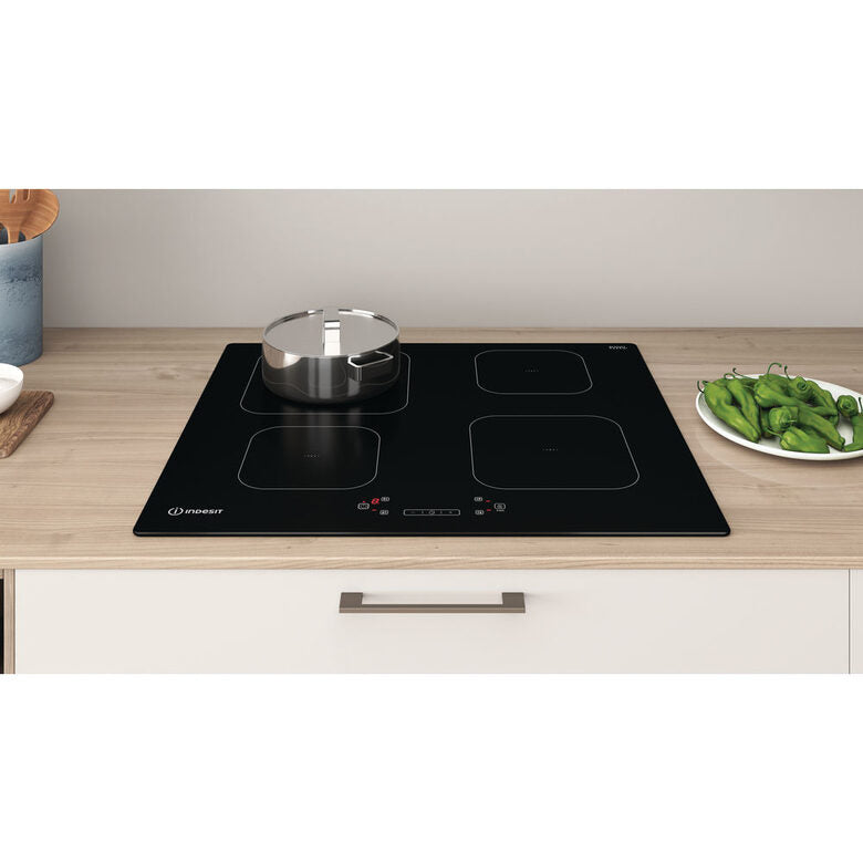 Indesit IS 83Q60 NE piano cottura Nero Da incasso 59 cm Piano cottura a induzione 4 Fornello(i)