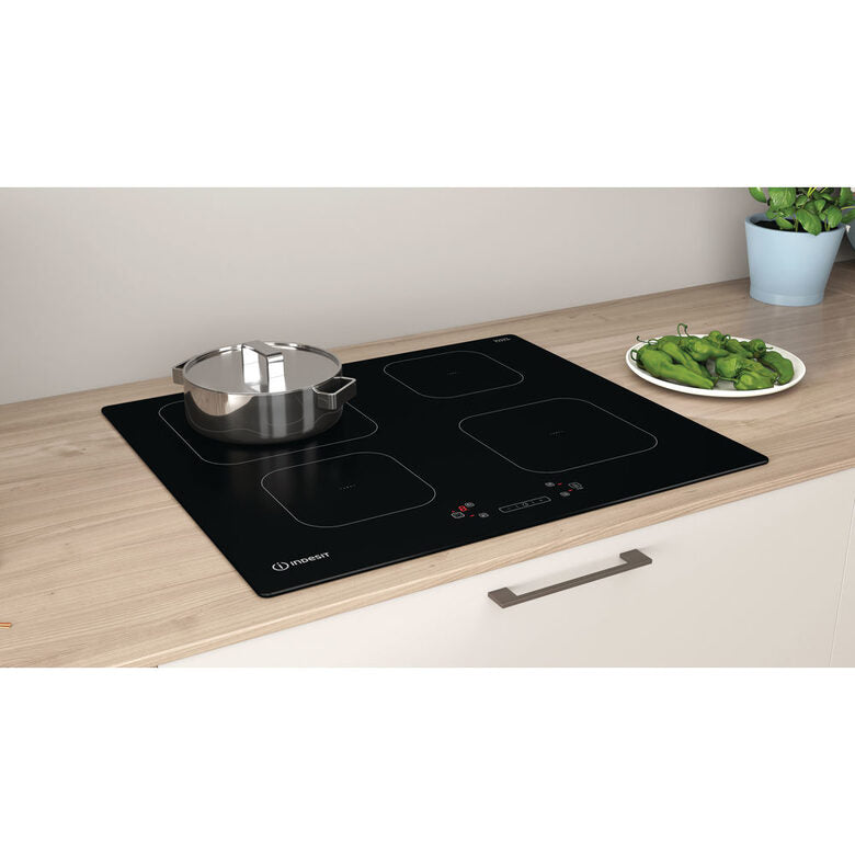 Indesit IS 83Q60 NE piano cottura Nero Da incasso 59 cm Piano cottura a induzione 4 Fornello(i)