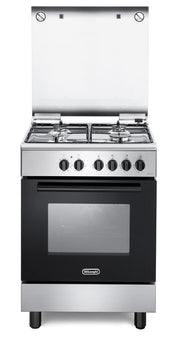De’Longhi FMX 64 LSG cucina Elettrica Gas Nero, Acciaio inox