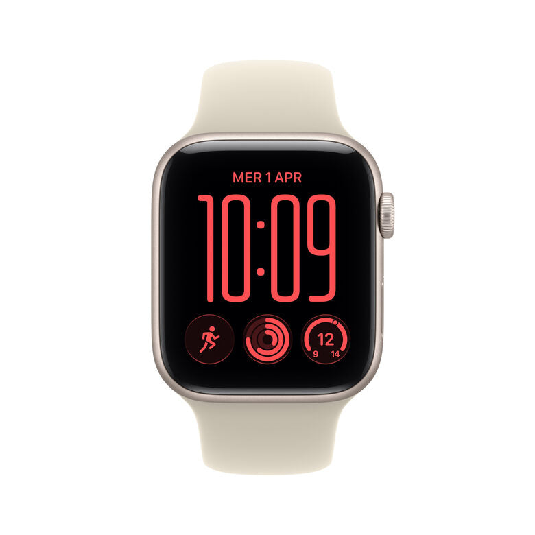 Apple Watch SE (3nd generation) SE 3 GPS, Cassa 44 mm in alluminio galassia con Cinturino Sport sabbia - M/L