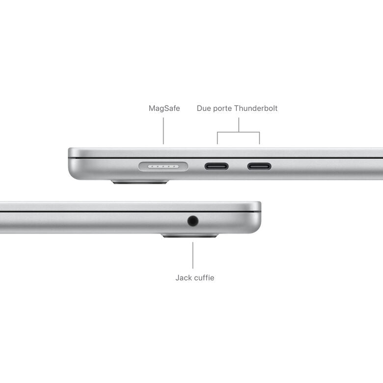 Apple MacBook Air 15'' M3 chip con core 8 CPU e core 10 GPU, 8GB, 256GB SSD Argento